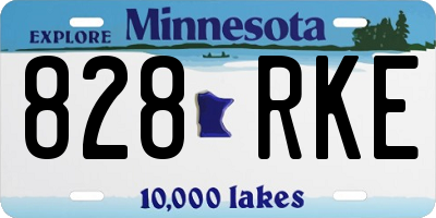MN license plate 828RKE
