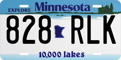 MN license plate 828RLK