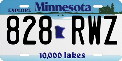 MN license plate 828RWZ
