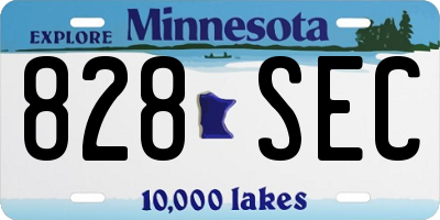 MN license plate 828SEC