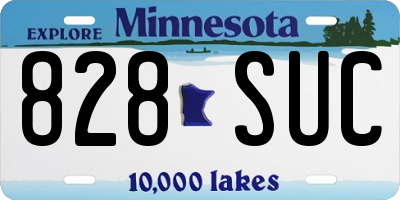 MN license plate 828SUC