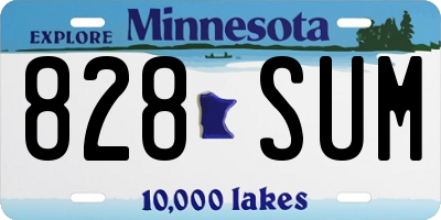 MN license plate 828SUM