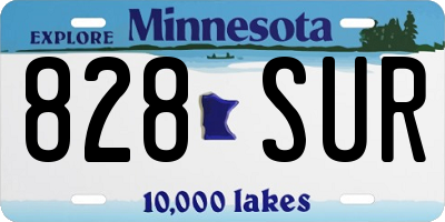 MN license plate 828SUR