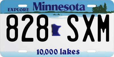 MN license plate 828SXM