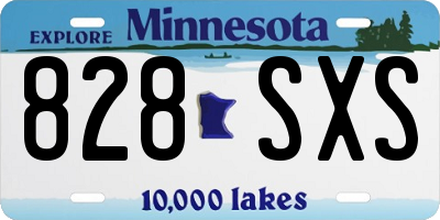 MN license plate 828SXS