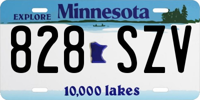 MN license plate 828SZV