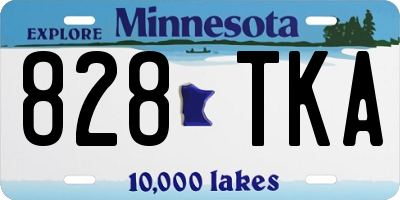 MN license plate 828TKA