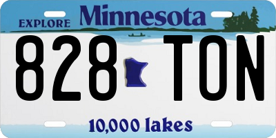 MN license plate 828TON