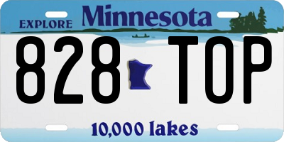MN license plate 828TOP