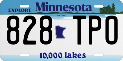 MN license plate 828TPO
