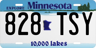 MN license plate 828TSY