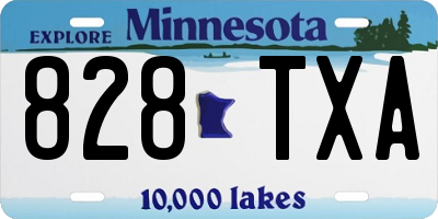 MN license plate 828TXA