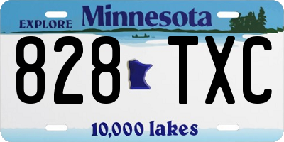 MN license plate 828TXC