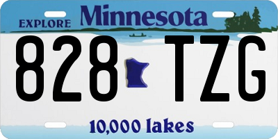 MN license plate 828TZG