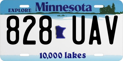 MN license plate 828UAV