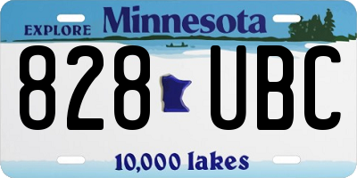 MN license plate 828UBC