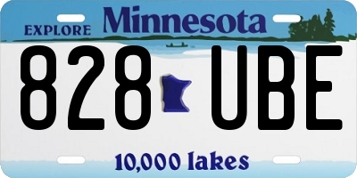 MN license plate 828UBE