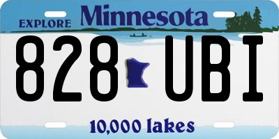 MN license plate 828UBI