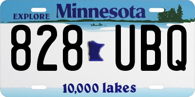 MN license plate 828UBQ