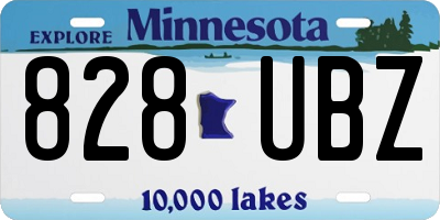 MN license plate 828UBZ