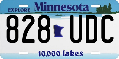 MN license plate 828UDC