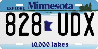 MN license plate 828UDX