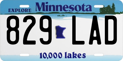 MN license plate 829LAD