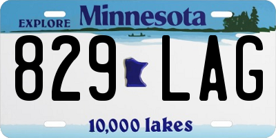 MN license plate 829LAG