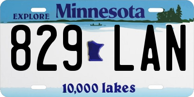 MN license plate 829LAN