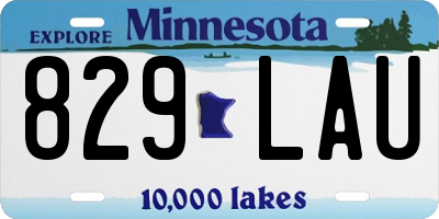 MN license plate 829LAU