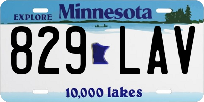 MN license plate 829LAV