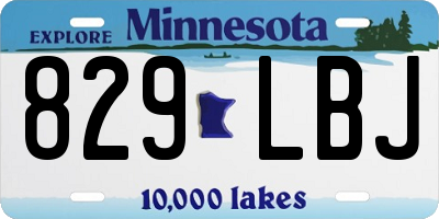 MN license plate 829LBJ