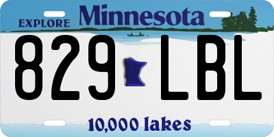 MN license plate 829LBL