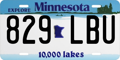 MN license plate 829LBU
