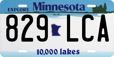 MN license plate 829LCA