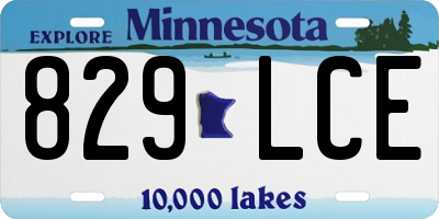 MN license plate 829LCE