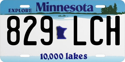 MN license plate 829LCH