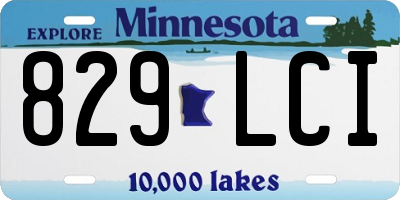 MN license plate 829LCI