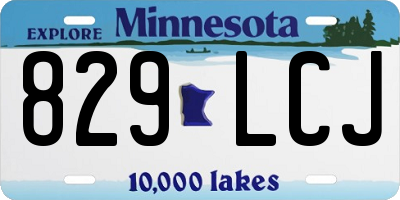 MN license plate 829LCJ