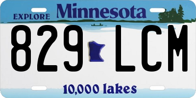 MN license plate 829LCM