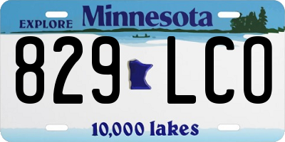 MN license plate 829LCO