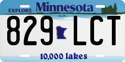 MN license plate 829LCT