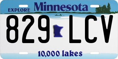 MN license plate 829LCV