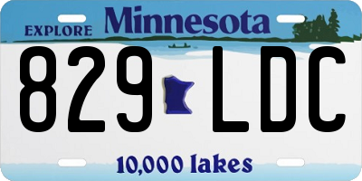 MN license plate 829LDC