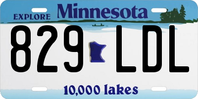 MN license plate 829LDL