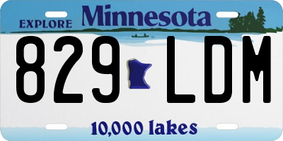 MN license plate 829LDM