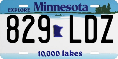 MN license plate 829LDZ