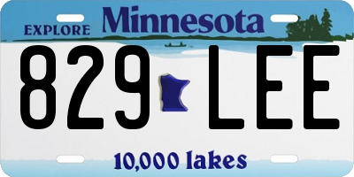 MN license plate 829LEE