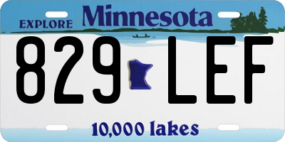 MN license plate 829LEF