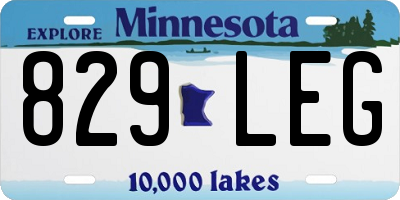 MN license plate 829LEG